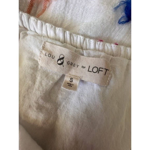 Lou & Grey For Loft Fringe Cami Dress Flirty Colorful Babydoll Airy Girlie Sz S - Picture 10 of 11